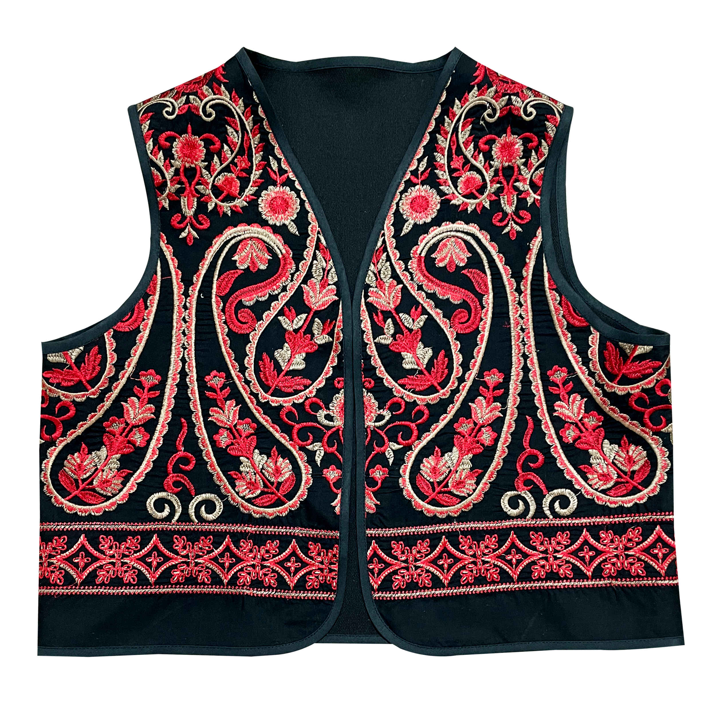 Price and Buy Embroidered Vest with Floral Red Design for Women_6901f22846bbf.jpeg Price and Buy Embroidered Vest with Floral Red Design for Women - Image 1