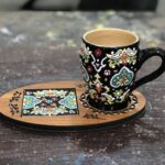 Price and Buy Enamel-painted pottery mug with wooden coaster – Suitable for Decorative or Gifting - Image 3