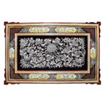 Price and Buy Engraved Panel Brass with Bird and Flower Design in Khatamkari Frame