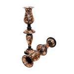 Price and Buy Engraved Persian Copper Mirror Frame & Candlesticks Set – King Design - Image 3