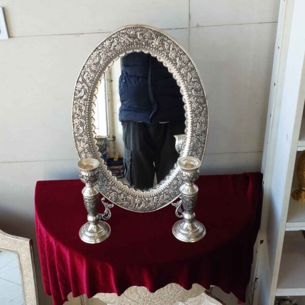 Price and Buy Engraved Persian Copper Mirror Frame Candlesticks Set_69009cfee6742.jpeg Price and Buy Engraved Persian Copper Mirror Frame Candlesticks Set