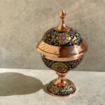 Price and Buy Engraved Persian Minakari Copper Sugar Bowl with Lid