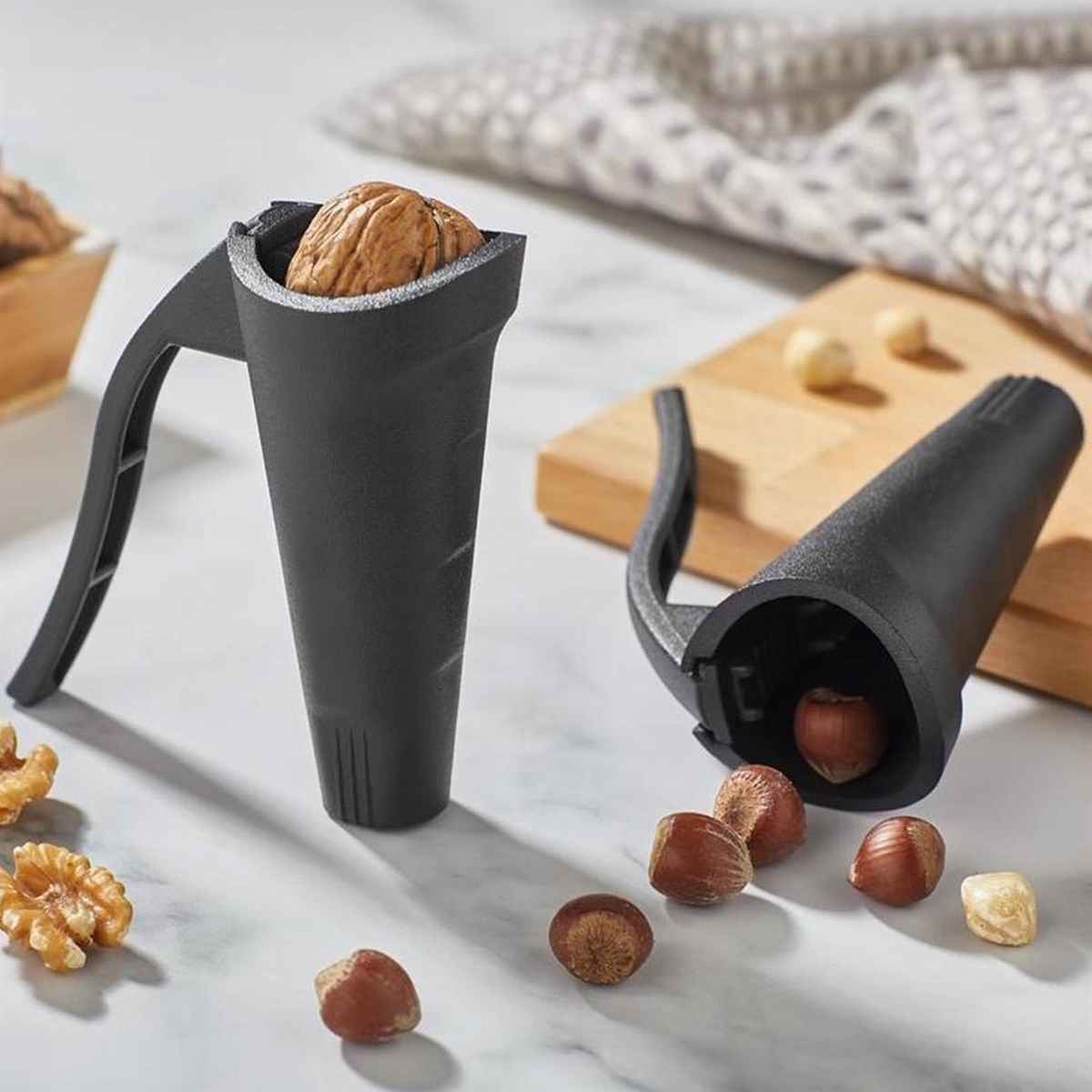 Price and Buy Ergonomic Nutcracker – Black Metal Walnut Opener with Easy-Grip Handle - Image 3