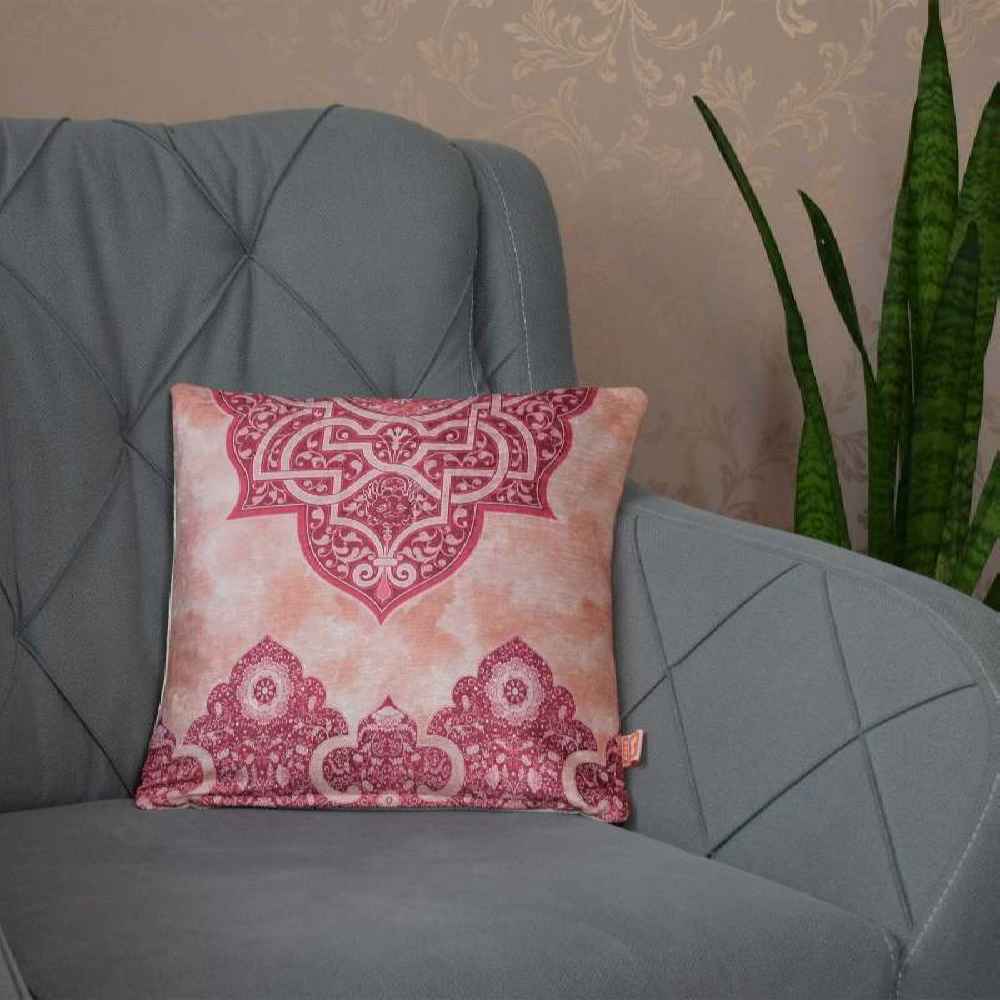 Price and Buy Ethnic Velvet Cushion Cover – Pink Design (Set of 2) - Image 3