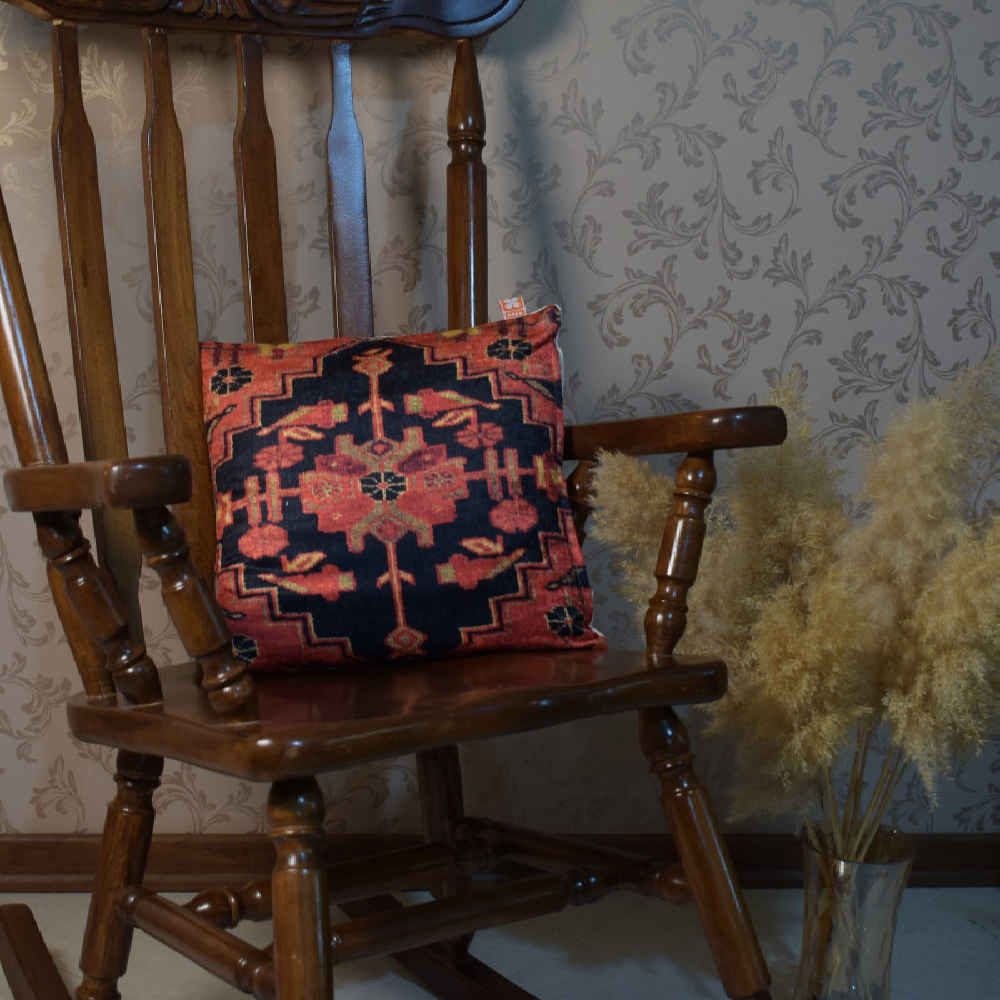 Price and Buy Ethnic Velvet Cushion Cover – Printed Jajim Design (Set of 2) - Image 3