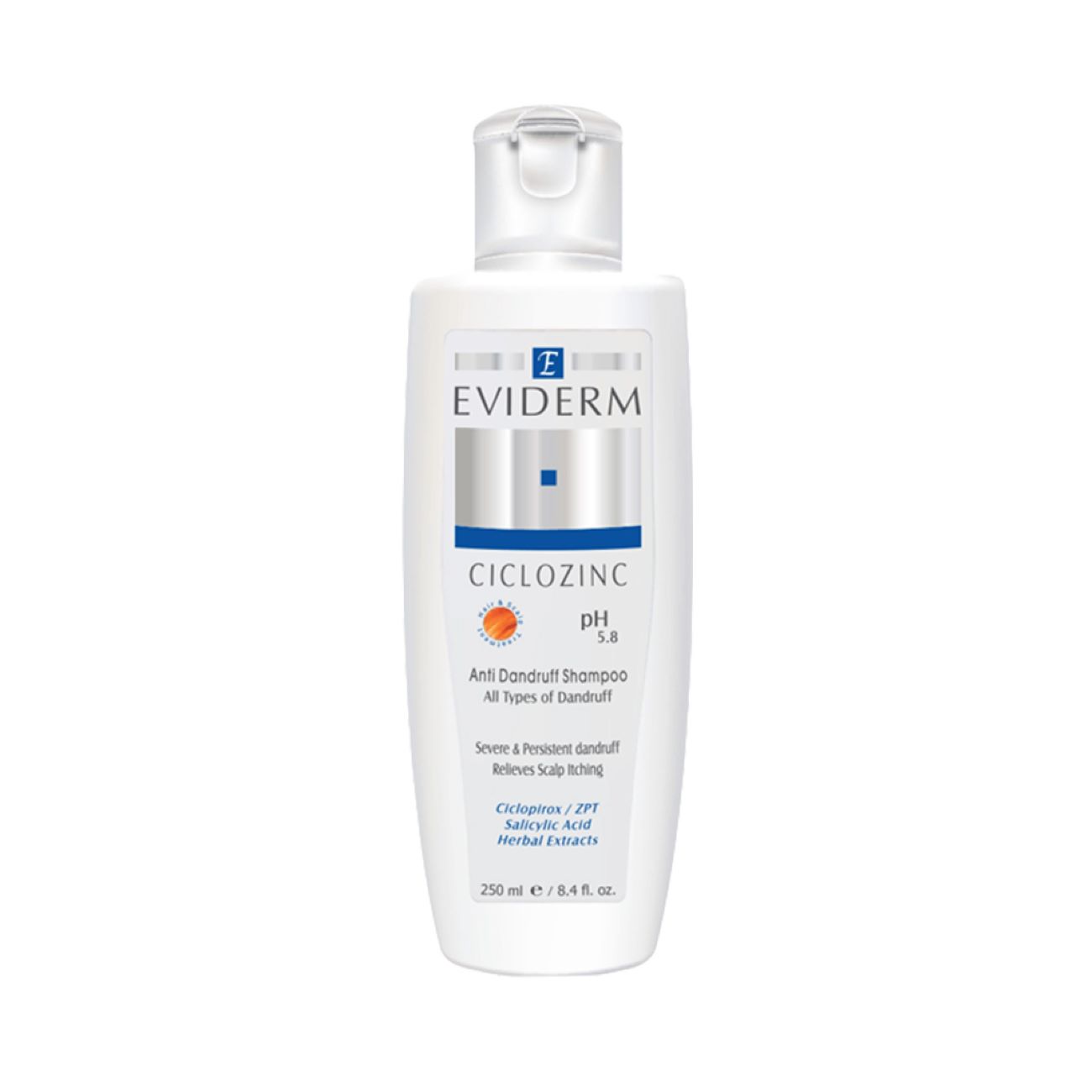 Price and Buy Eviderm Anti-Dandruff and Anti-Itch Shampoo, Suitable for All Types of Dandruff, Contains Ciclopirox 250 ml_6901dad215fb9.jpeg Price and Buy Eviderm Anti-Dandruff and Anti-Itch Shampoo, Suitable for All Types of Dandruff, Contains Ciclopirox 250 ml - Image 1