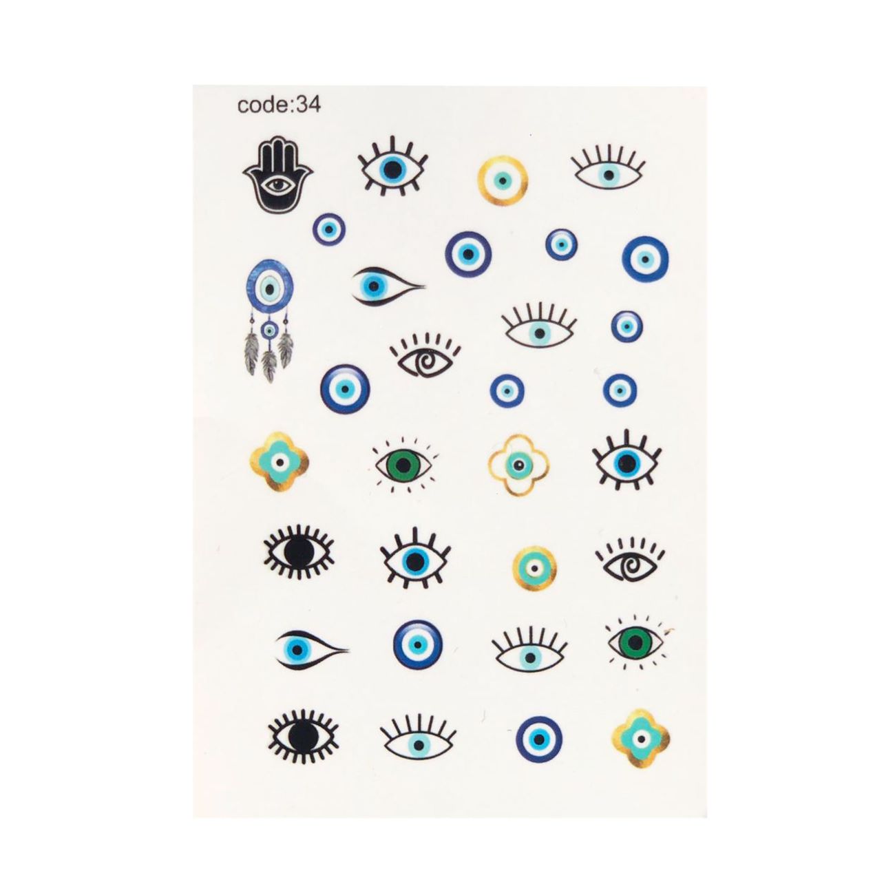 Price and Buy Evil Eye Nail Stickers – A Fashionable Way to Ward Off Negativity 5 Pcs