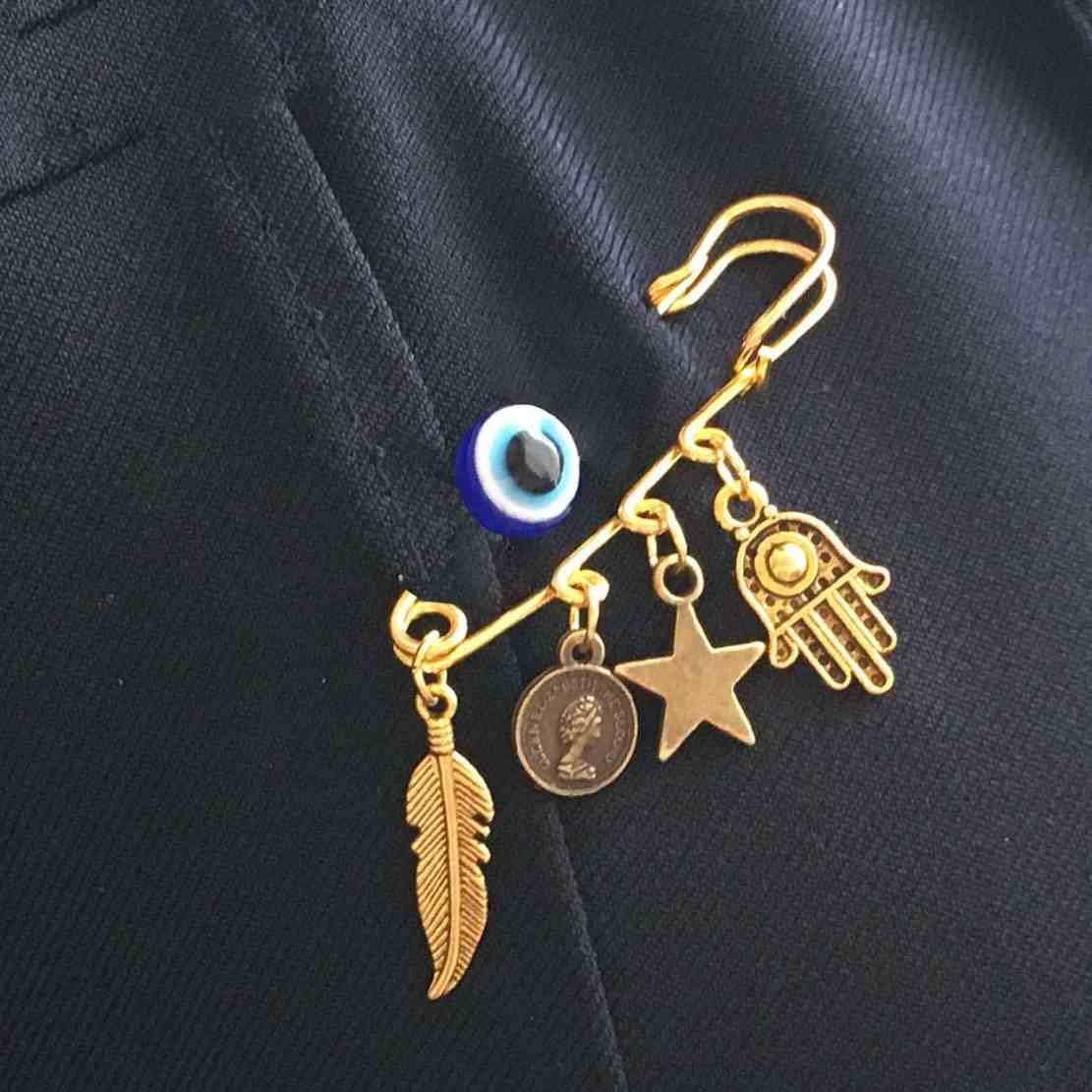 Price and Buy Evil Eye Safety Pin Brooch – Classic Protective Charm - Image 4