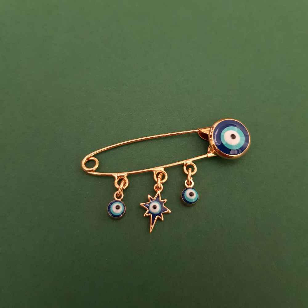 Price and Buy Evil Eye Safety Pin Brooch – Stylish Protection Accessory