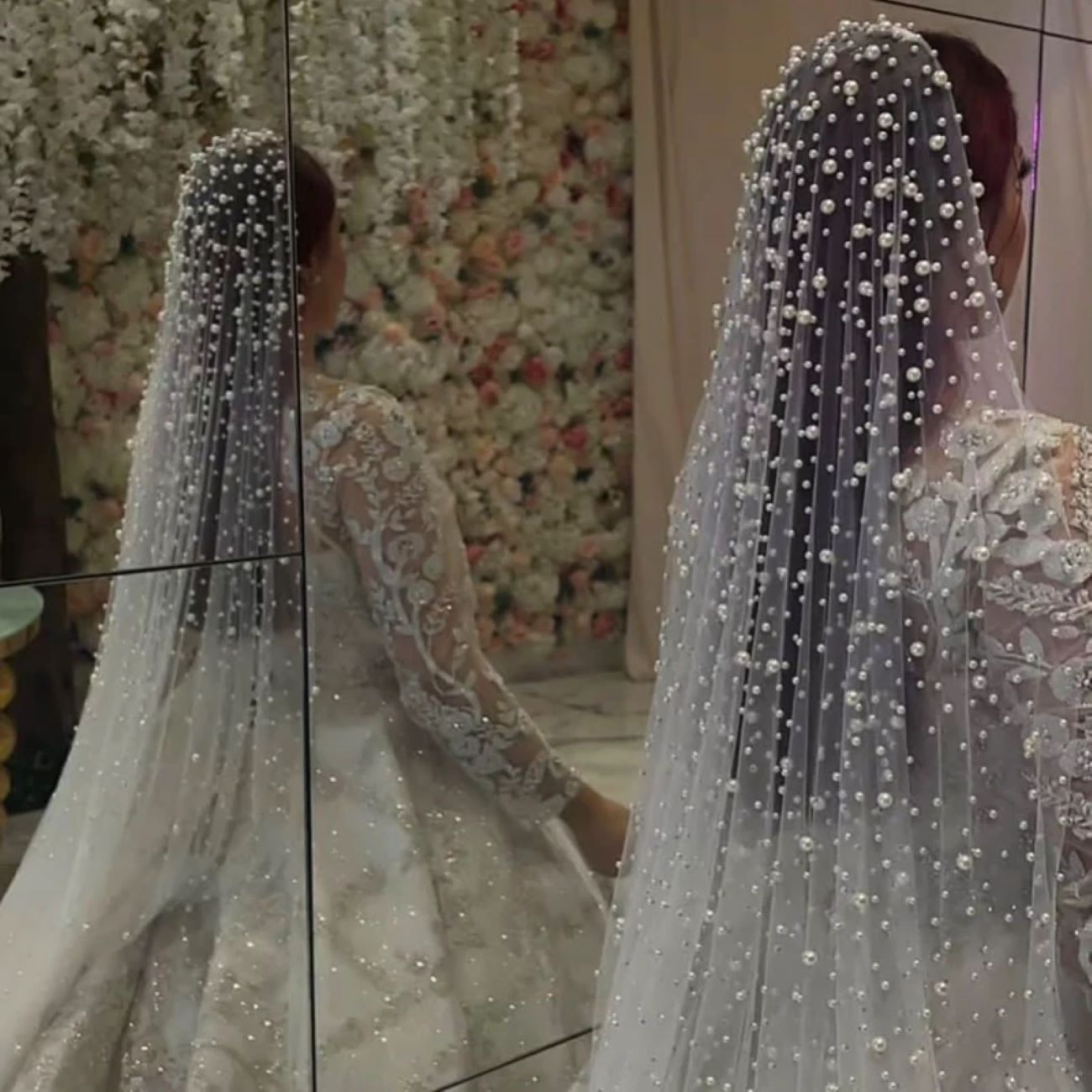 Price and Buy Extra Long Wedding 2-Meter Bridal Veil Fully Embellished with Pearls_6902c0484b786.jpeg Price and Buy Extra Long Wedding 2-Meter Bridal Veil Fully Embellished with Pearls - Image 1