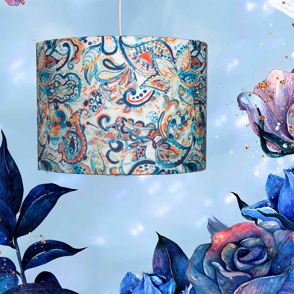 Price and Buy Fabric Pendant Light Pendant Ceiling Light with Velvet Drum Lampshade Firoozeh - Image 3