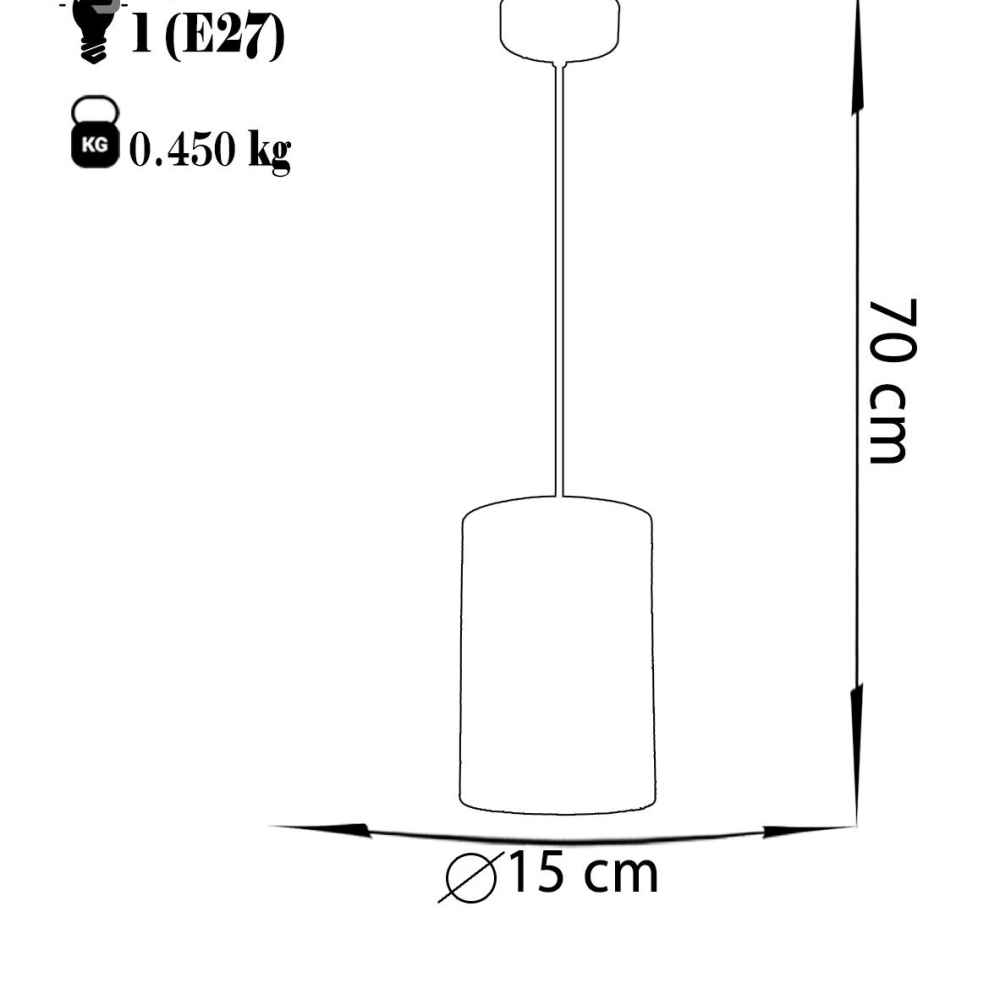 Price and Buy Fabric Pendant Light with Velvet Cylinder Lampshade Nava - Image 3