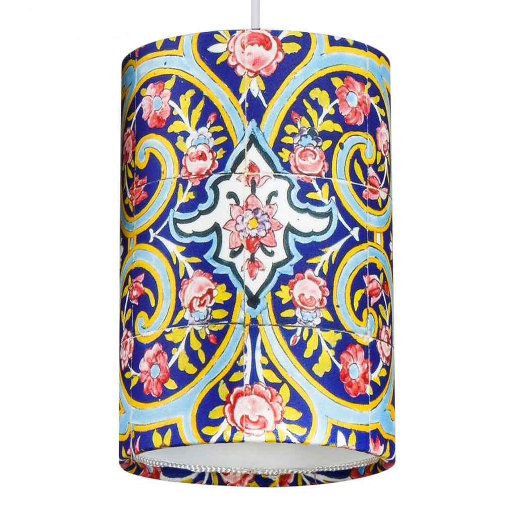 Price and Buy Fabric Pendant Light with Velvet Cylinder Lampshade Nava - Image 4