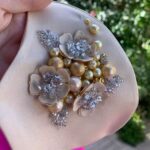 Price and Buy Face Mask Satin Fabric Quality, Pearls and Flowers Design - Image 4