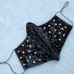 Price and Buy Face Mask with Crystal-Studded Dotted Design Velvet for Formal Events