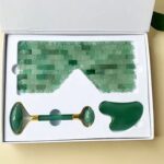 Price and Buy Facial Roller in Aventurine Gemstone Include Gua Sha, and Eye Mask Pack