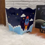 Price and Buy Fantasy Wooden Wastebasket for Dry Waste – Spacecraft Pattern, 12L