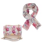 Price and Buy Fashionable Chain Strap Bag with Coordinated Scarf – Floral Design