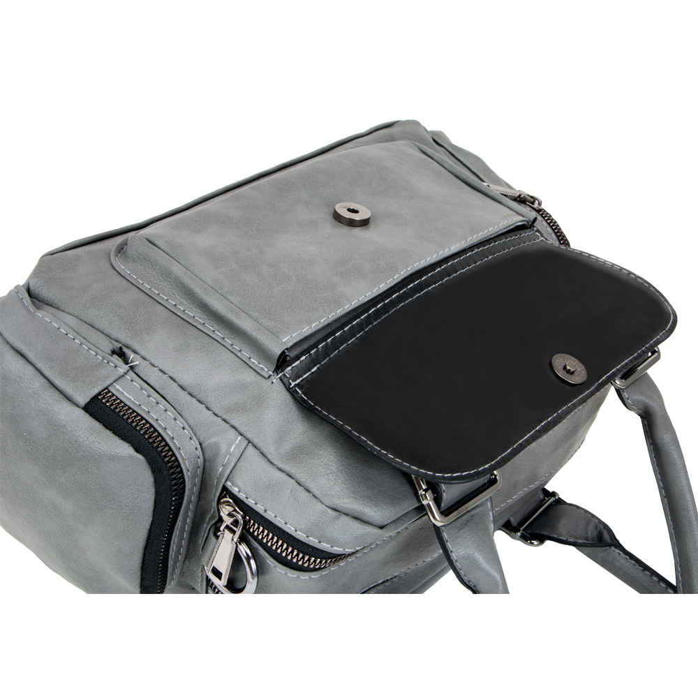 Price and Buy Faux Leather Bauletto Handbag with Top Handle & Long Strap - Image 3