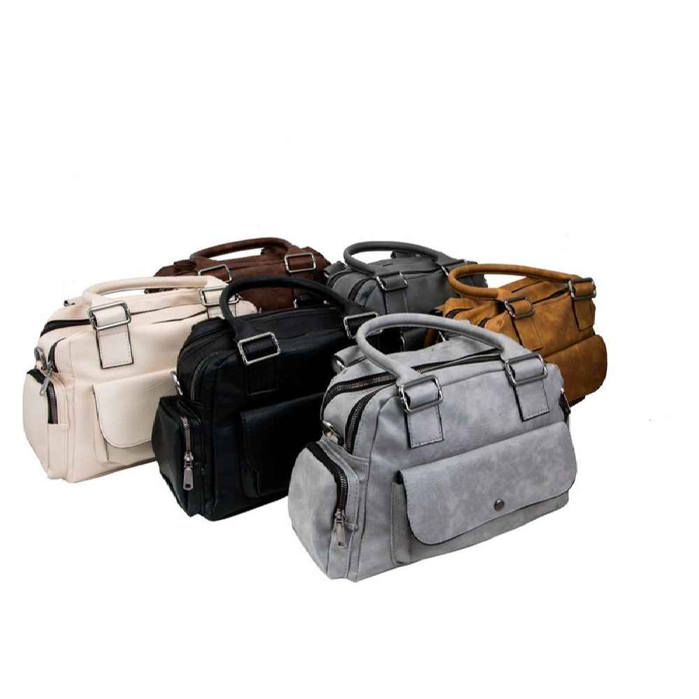 Price and Buy Faux Leather Bauletto Handbag with Top Handle & Long Strap - Image 6