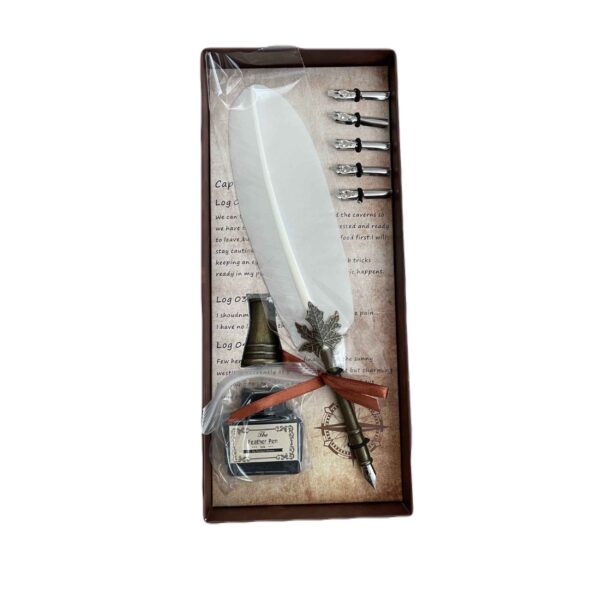 Price and Buy Feather Pen Set with Replaceable Metal Tip_68ff490c21139.jpeg Price and Buy Feather Pen Set with Replaceable Metal Tip