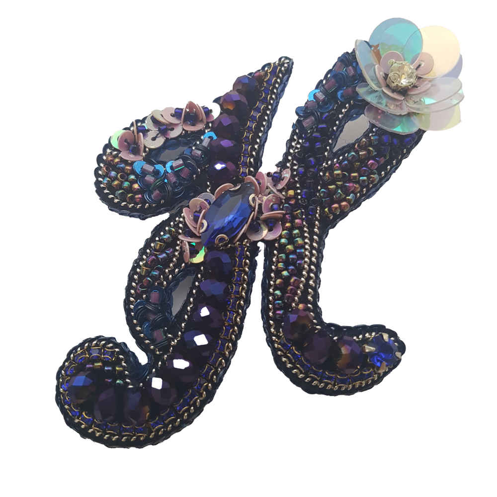 Price and Buy Feminine Beaded Brooch Pin – Alphabet H Model - Image 4