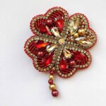Price and Buy Feminine Beaded Brooch Pin with Flower Design