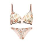 Price and Buy Fixed-Pad Bra and Thong Set – Floral Design and Snug Thong Fit