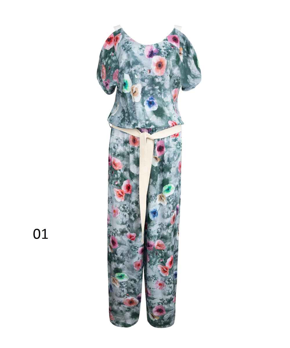 Price and Buy Floral Jumpsuit with Side Belt for Women Paradise - Image 3