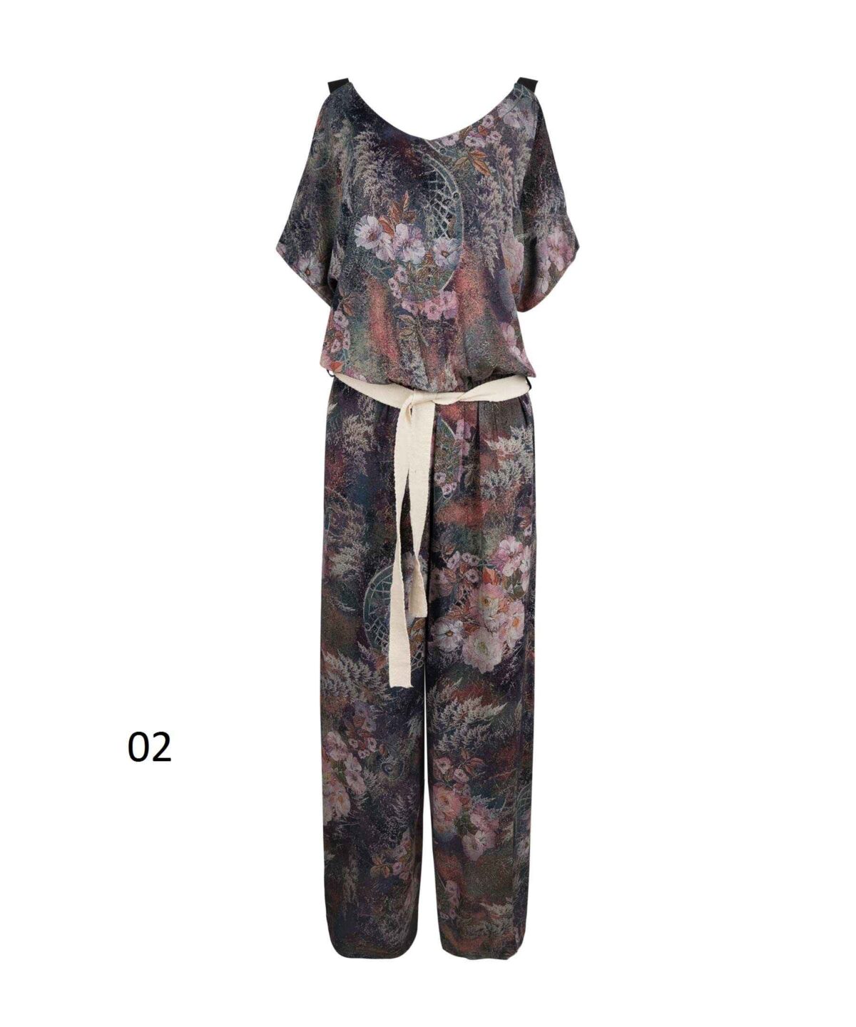 Price and Buy Floral Jumpsuit with Side Belt for Women Paradise - Image 4
