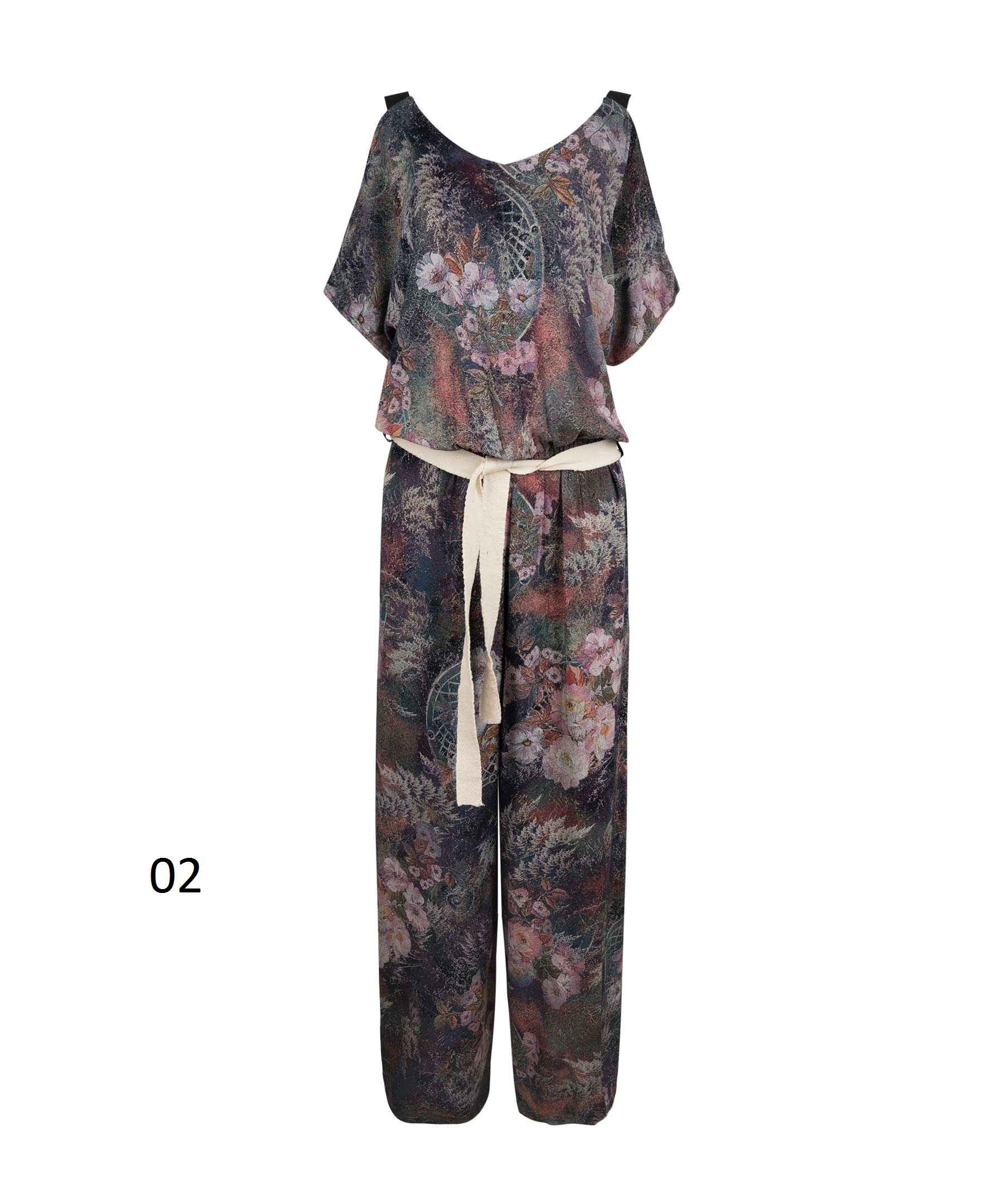 Price and Buy Floral Jumpsuit with Side Belt for Women Paradise - Image 4