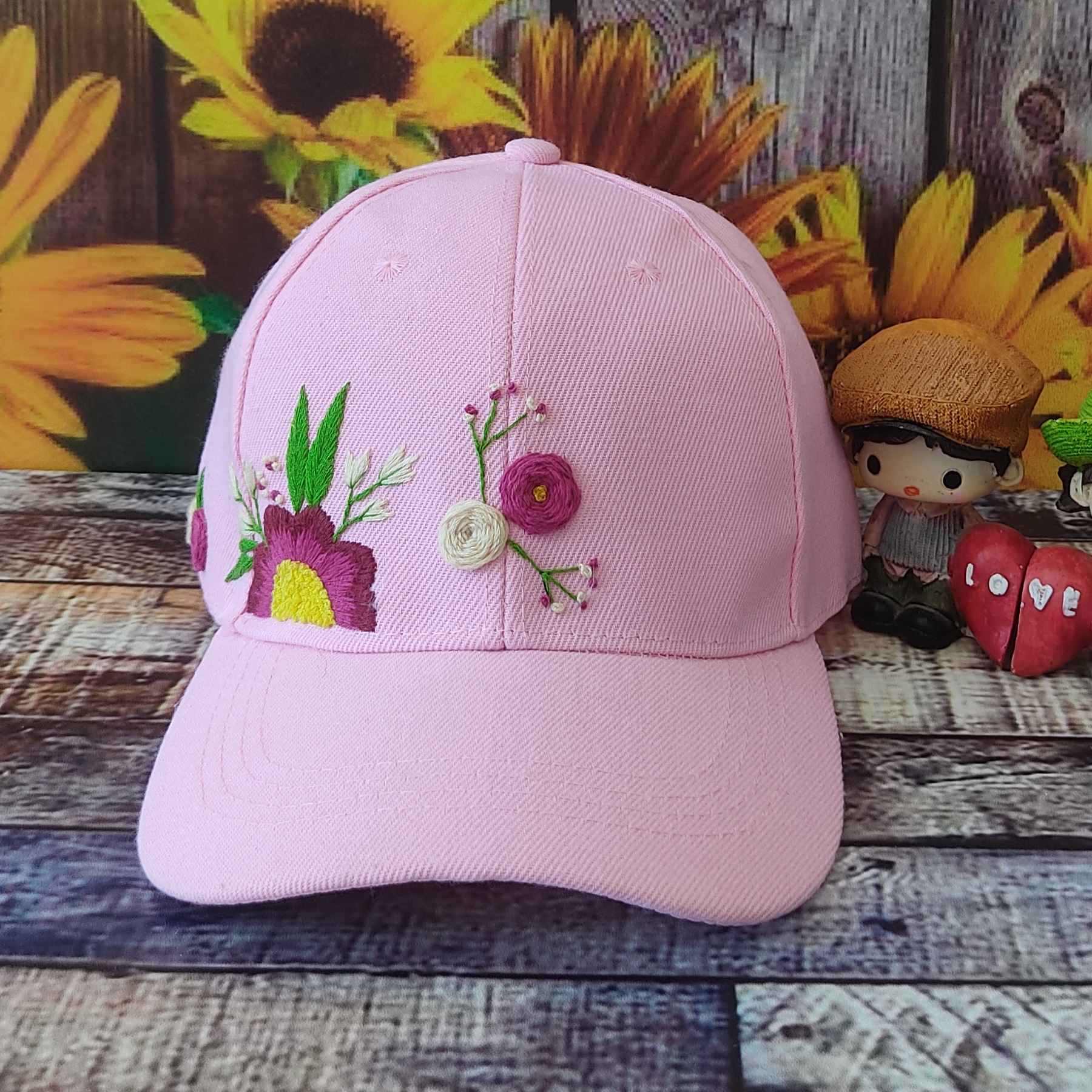 Price and Buy Floral Pattern Hand-Embroidered Women’s Baseball Cap - Image 3