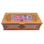 Price and Buy Floral Patterned Tea Organizer – Wooden Finish