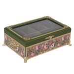 Price and Buy Floral Wood Tea Box with Organized Sections