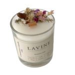 Price and Buy Flower and Cinnamon White Candle – A Touch of Nature, A Hint of Warmth