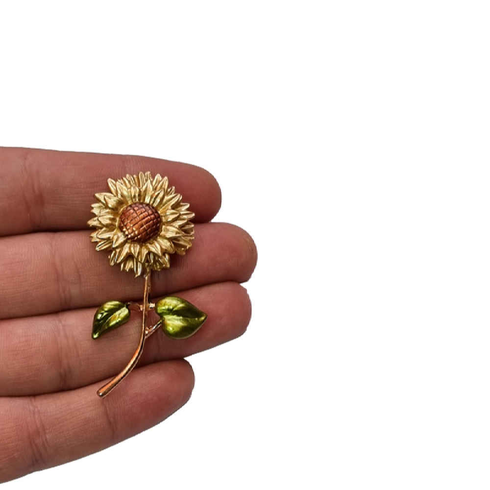 Price and Buy Flower Brooch Pin – Metal Sunflower Design - Image 3