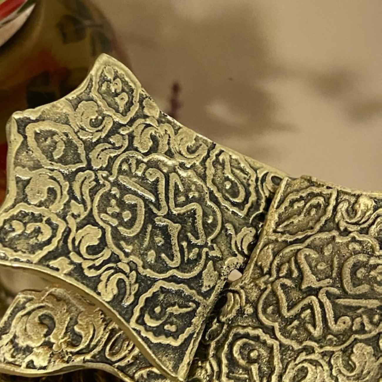 Price and Buy Foldable Brass Quran Rehal Stand Holder with Engraved Deign - Image 4