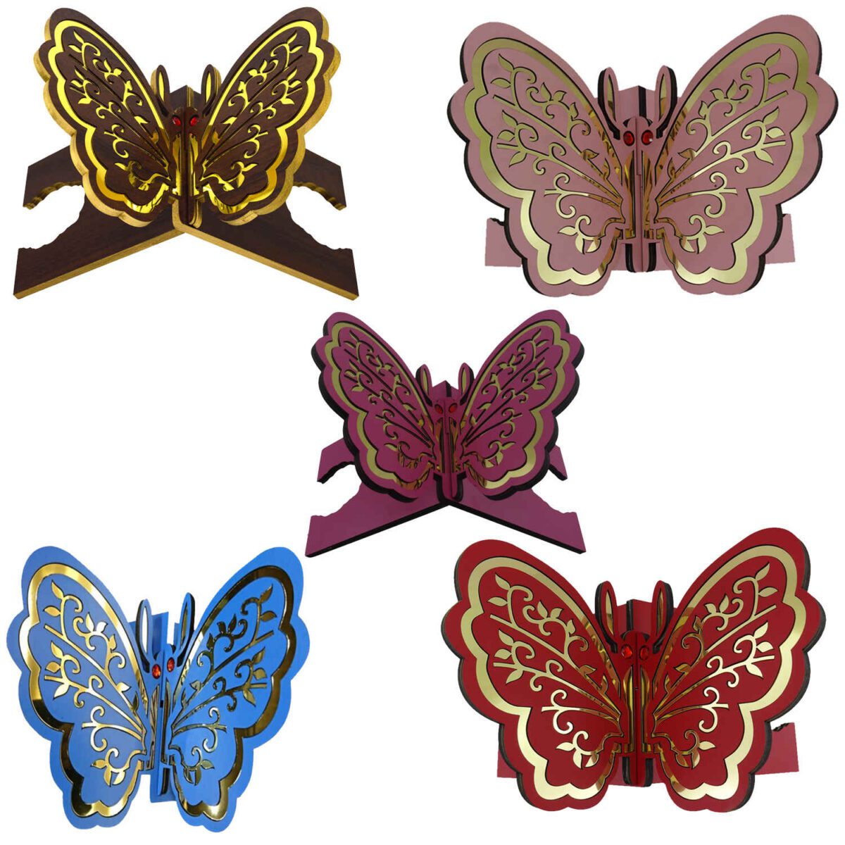 Price and Buy Foldable Wooden Quran Rehal Stand Holder with Butterfly Design - Image 4