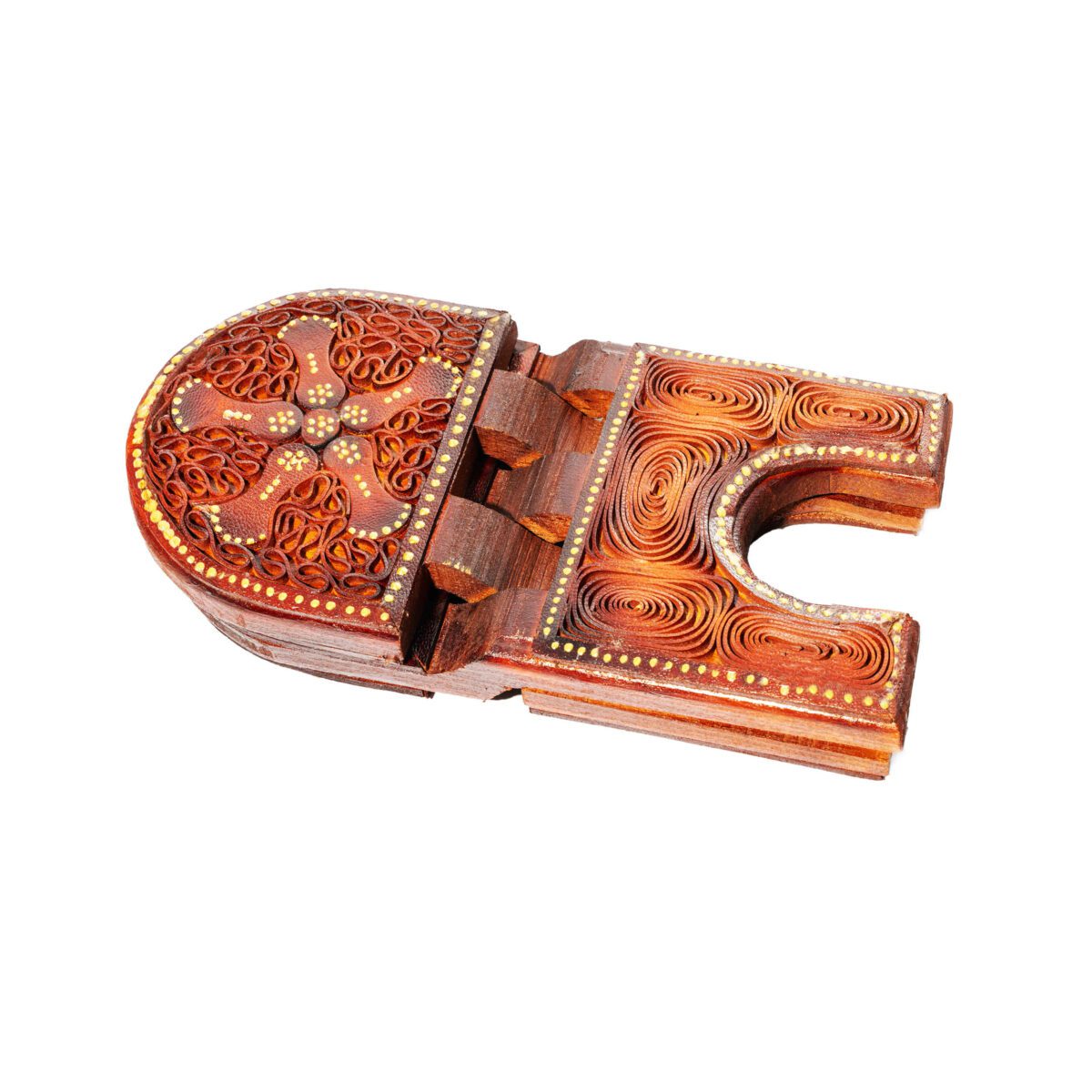 Price and Buy Foldable Wooden Quran Rehal Stand Holder with Camel Leather - Image 4