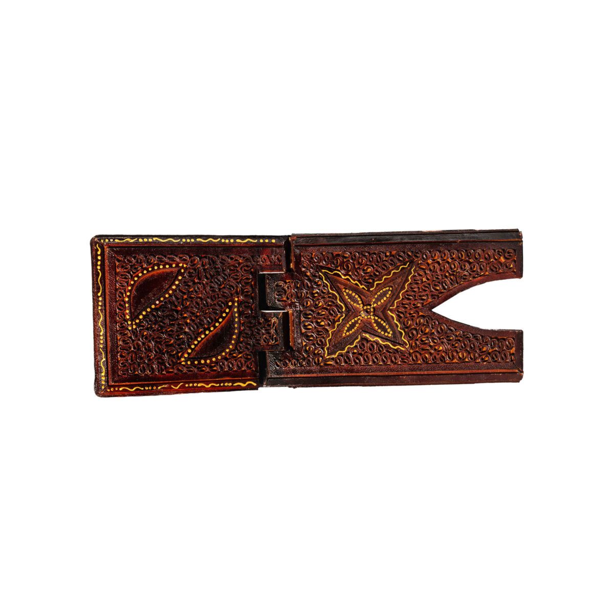 Price and Buy Foldable Wooden Quran Rehal Stand Holder with Natural Camel Leather - Image 4