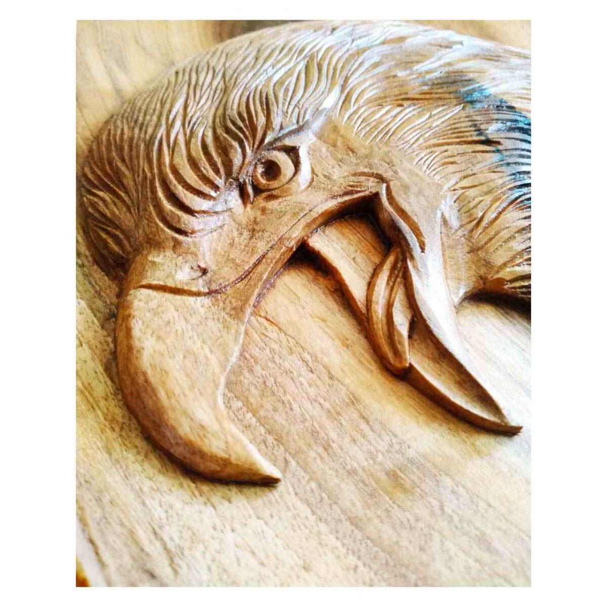 Price and Buy Framed Wood Carved Art Animal Themed Eagle - Image 3