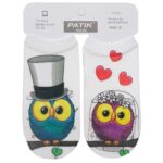 Price and Buy Fun Printed Kids Socks – Bride & Groom Owl Design