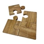 Price and Buy Functional Table Coaster with Puzzle Look – Wooden & Clever (4x)