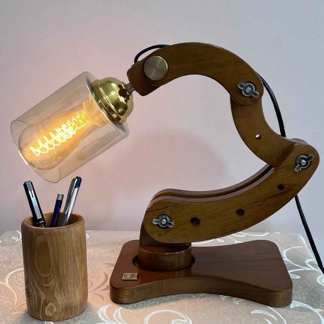 Price and Buy Funky Wooden Adjustable Desk Lamp – Ideal Lighting Solution for Work and Study - Image 3