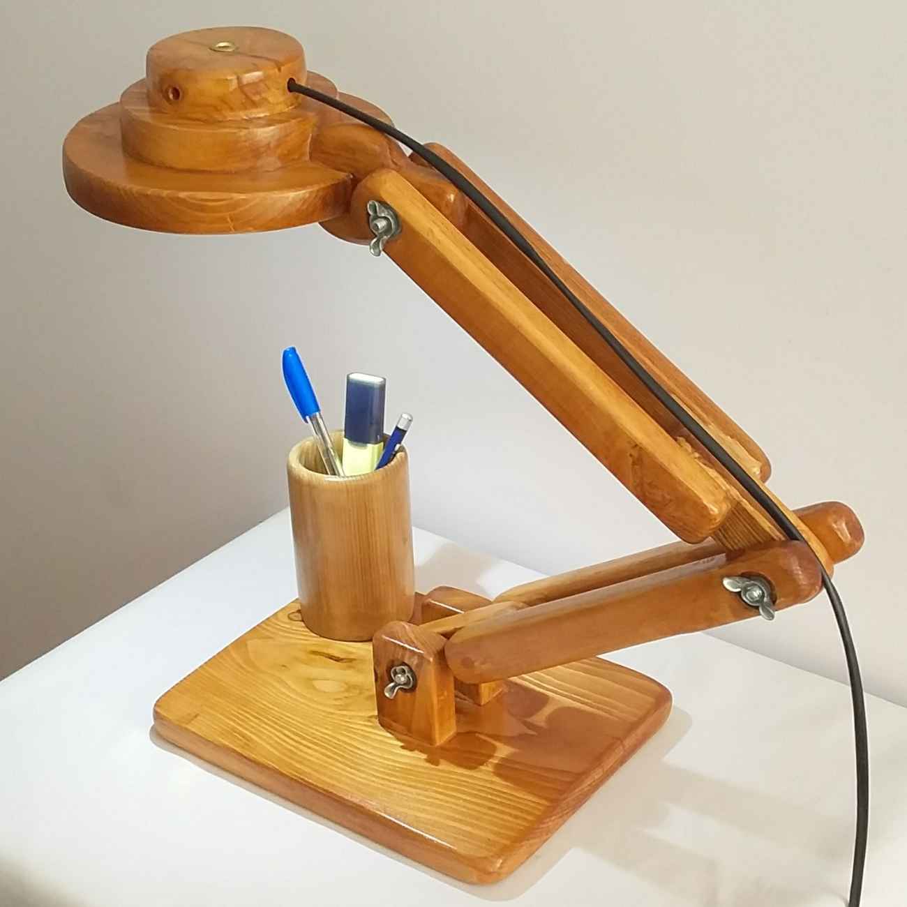 Price and Buy Funky Wooden Adjustable Desk Lamp With Organizer – Perfect Lighting for Home Office & Study - Image 3