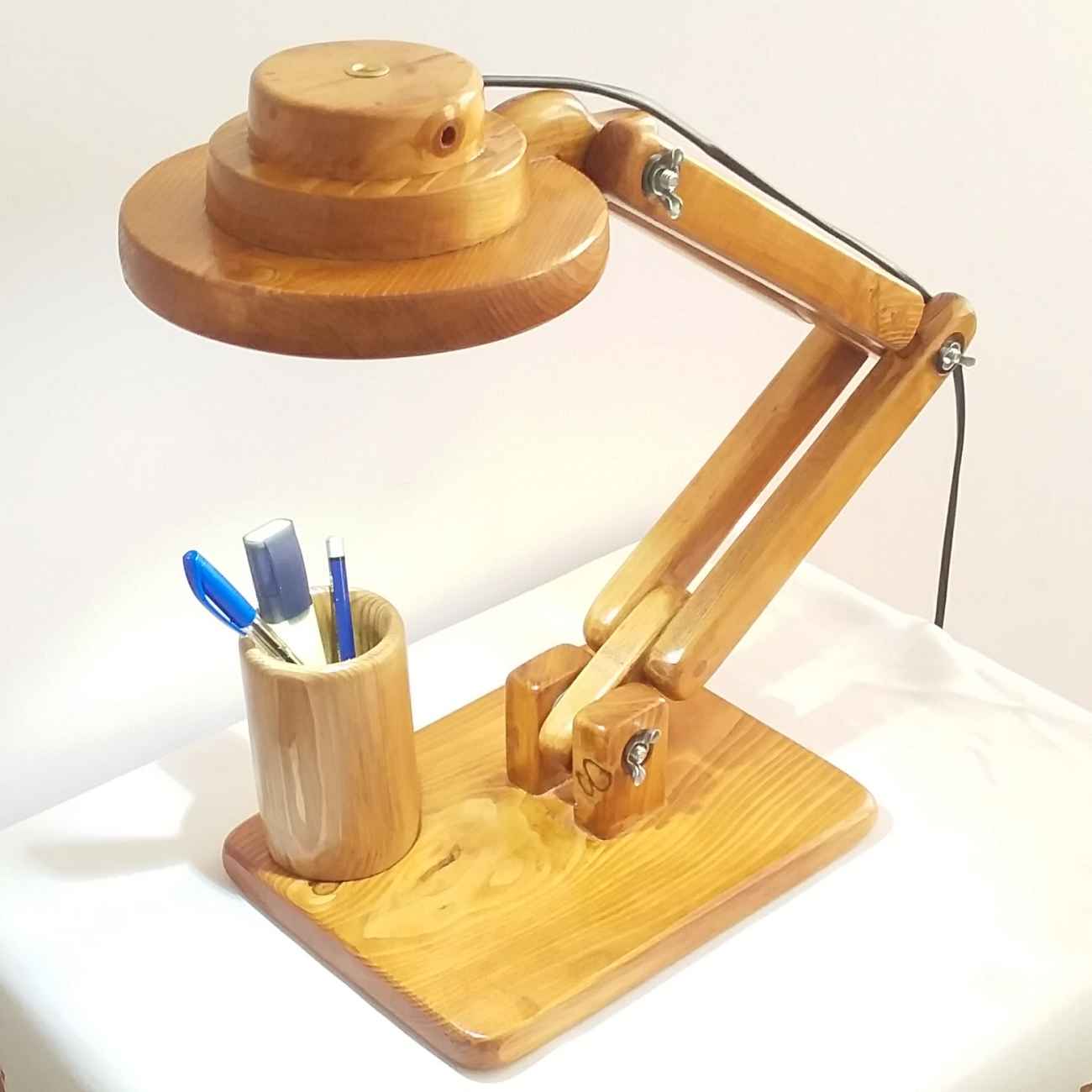 Price and Buy Funky Wooden Adjustable Desk Lamp With Organizer – Perfect Lighting for Home Office & Study - Image 4