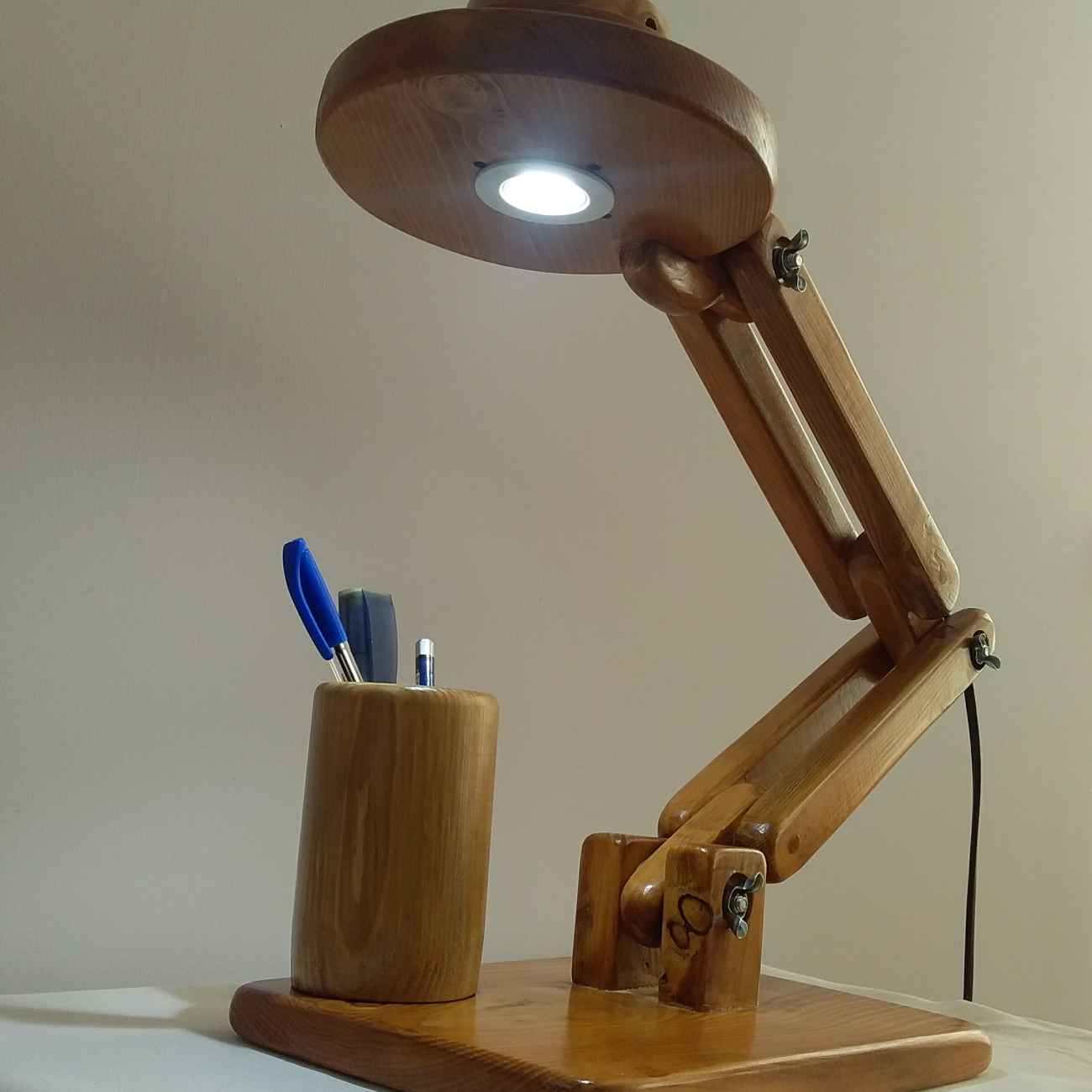 Price and Buy Funky Wooden Adjustable Desk Lamp With Organizer – Perfect Lighting for Home Office & Study - Image 5
