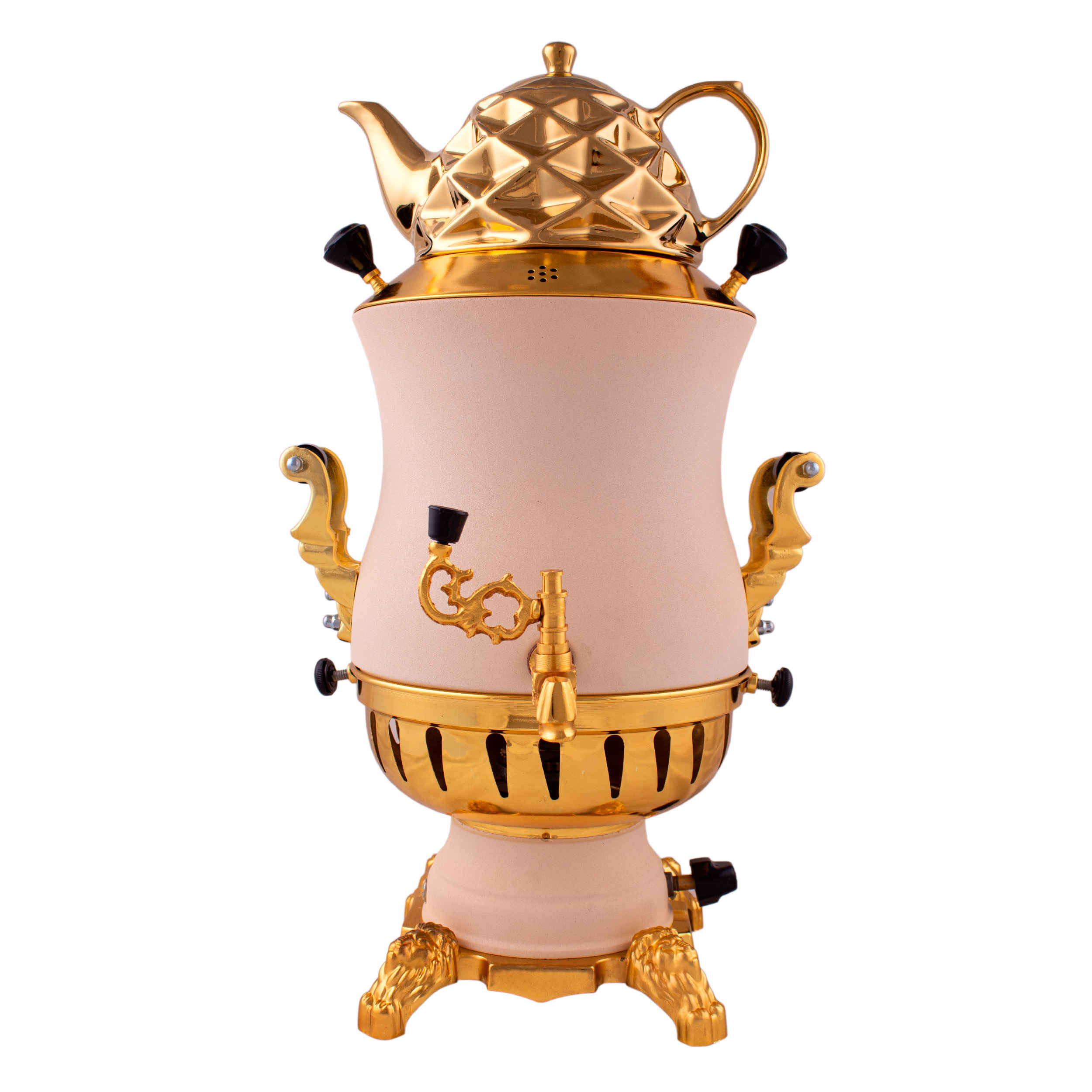 Price and Buy Gas Samovar Tea Maker with Teapot Modern Geometric Design 6-Liter
