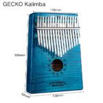 Price and Buy Gecko Kalimba 17-Key Thumb Piano Model K17MC-BL Blue - Image 4