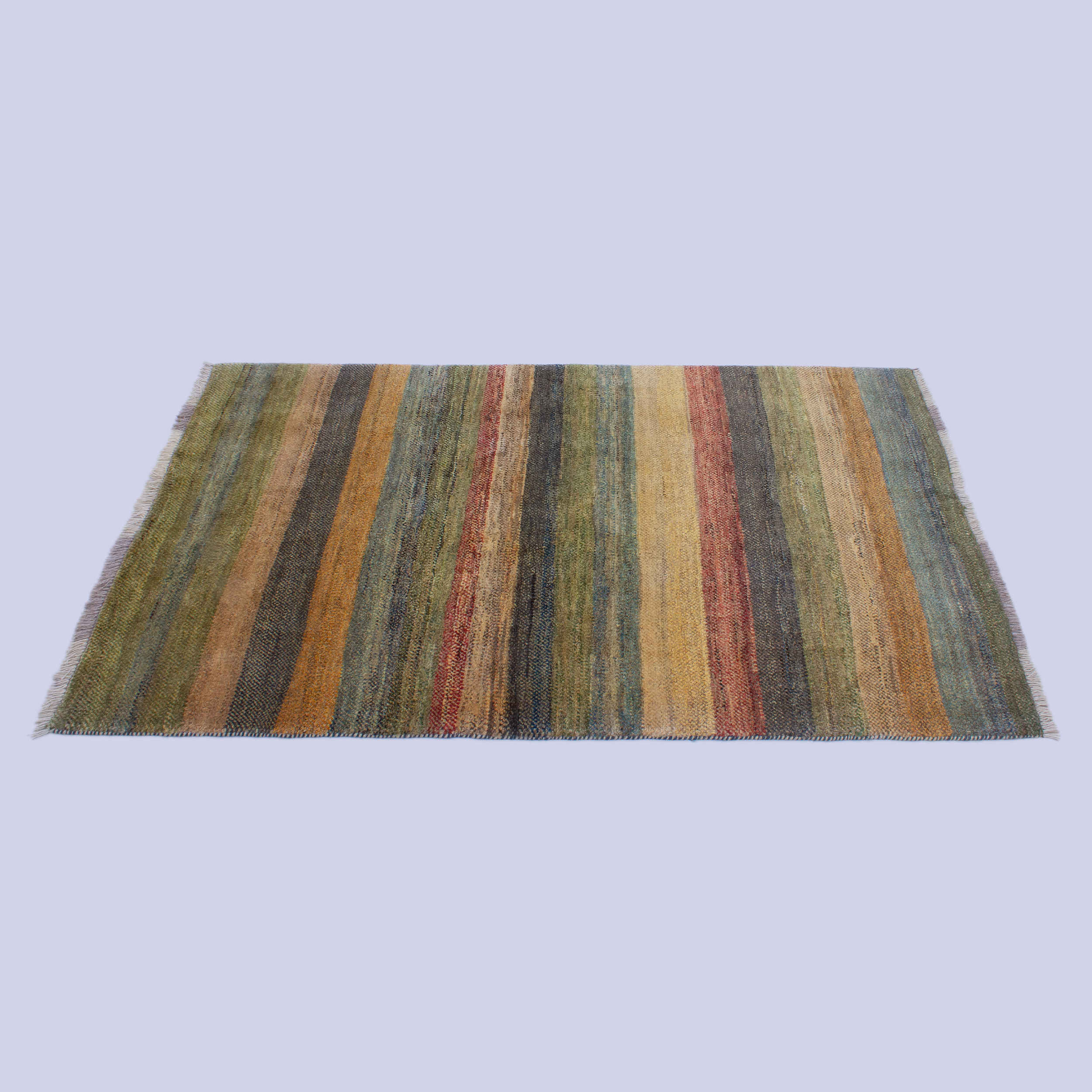 Price and Buy Genuine Genuine Persian Gabbeh Wool Rug Handwoven Striped Green - Image 5